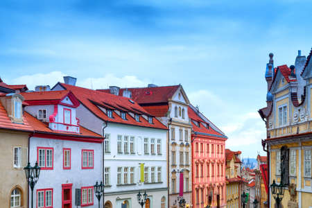 Streets and buildings of Mala Strana quarter in Pragueの写真素材