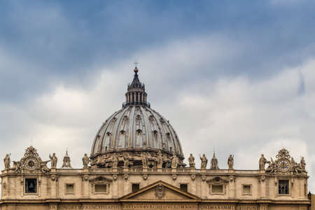 Saint Peter, Basilica in Vatican City: dome and facadeの写真素材