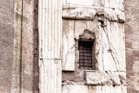 Windows of historical building in the center of Romeの写真素材