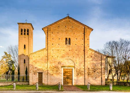 Facade of VII Century Saint Peter in Sylvis parish churchの写真素材