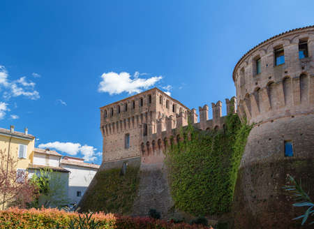 The sense of history oozes from this military fortification of 1400 in Northern Italy in Emilia Romagna, in the centre of the small country village of Riolo Terme.の写真素材