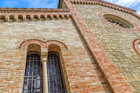 Facade of XIV Catholics church of Saints NicolÃ² and Francesco in Italyの写真素材