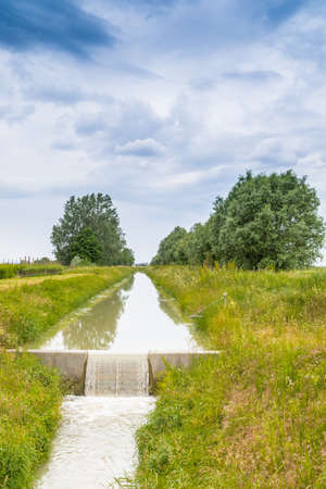Farming channel for the collection of the waters in the Italian countrysideの写真素材