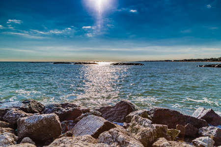 Dirty cliff in the Adriatic Seaの写真素材