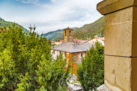 The Palace of  the Captains in medieval mountain village in Tuscany characterized by houses with walls of stones derived from the Renaissanceの写真素材