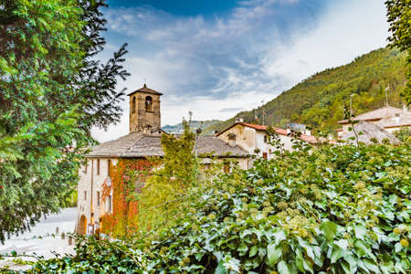 The Palace of  the Captains in medieval mountain village in Tuscany characterized by houses with walls of stones derived from the Renaissanceの写真素材