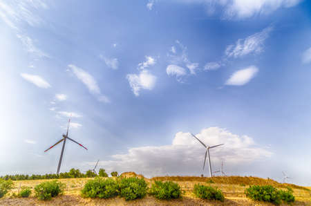wind turbines in the Italian countryside