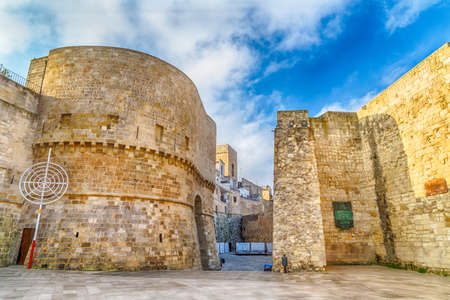 the historic center of Otranto, coastal town of Greek-Messapian origins  in Italyのeditorial素材