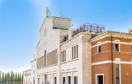 Exterior view of Church of Saint Mary of the Graces, in the Shrine of Saint Father Pious from Pietrelcina in San Giovanni Rotondo, in Apulia in Italyの写真素材