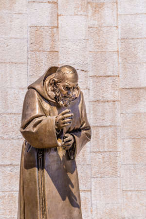Statue of Saint Father Pious in the Shrine in San Giovanni Rotondo, in Apulia in Italyのeditorial素材