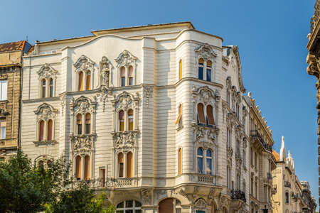 The variety of styles of palaces and buildings  in Budapest, Hungary in Europeのeditorial素材