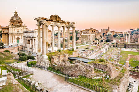 Ancient ruins of the Romanum Forumの写真素材