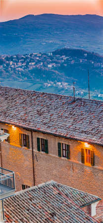 The hilly countryside around the Republic of San Marino in winter
