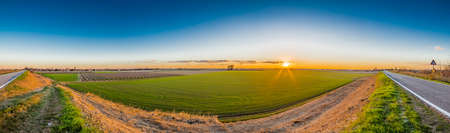Cultivated fields of the countryside of Emilia Romagna in Italy