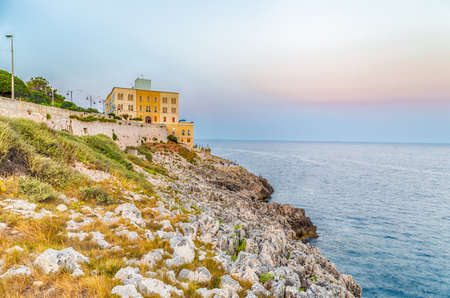town on the coast of the Salento peninsula in Italyの写真素材