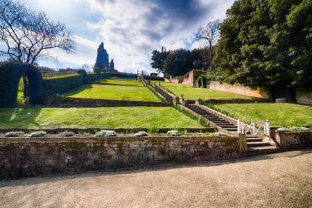 View from the Italian-style Bardini gardens in Florence, Italyの写真素材