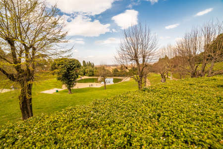 The Italian-style Boboli gardens behind the Pitti Palace in Florence, Italyのeditorial素材