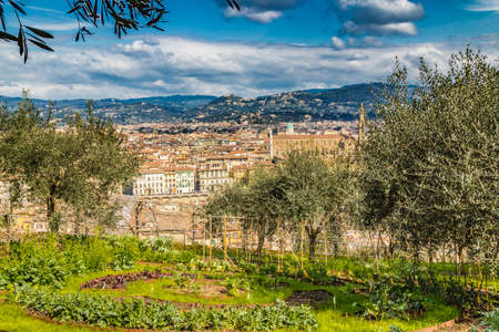 Breathtaking views of the palaces and churches of Florence, Tuscanyの写真素材