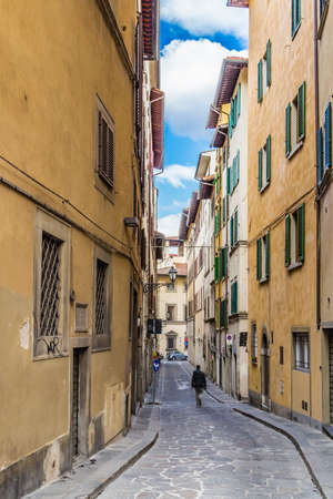 Ancient alley in Florence, Tuscany, Italyの写真素材