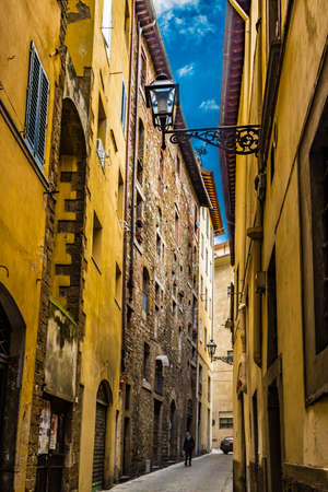 Ancient alley in Florence, Tuscany, Italyの写真素材