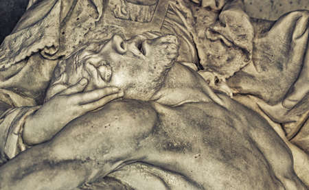 Dead Jesus Christ down from the cross, being embraced by the Virgin Maryの写真素材