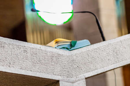 holy book on concrete lecternの写真素材