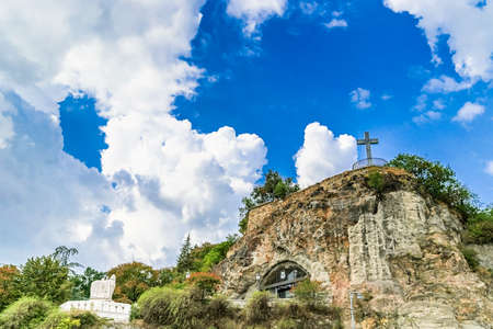 Rocks and Catholics Cave Church in Budapestの写真素材