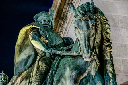 Square of the Heroes in Budapest, closeup detail of statueの写真素材