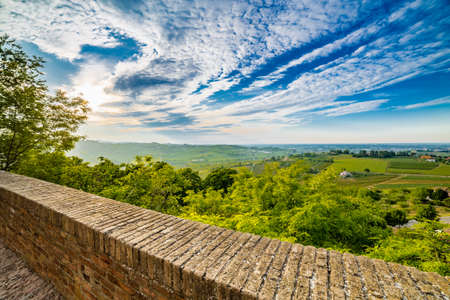roofs and buildings of a medieval village in Italyの写真素材