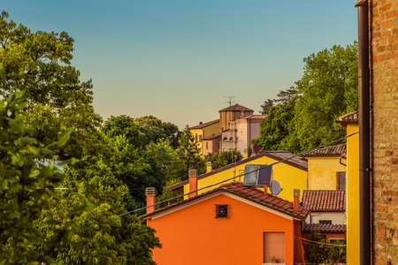 roofs of medieval small village in Italy