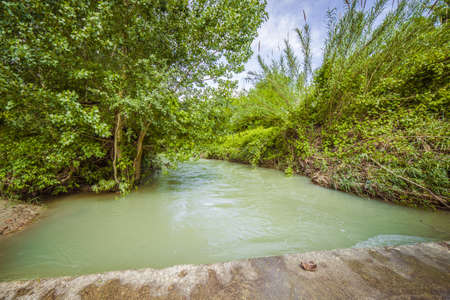 the Senio river on the Apennines hills of Tuscany and Romagnaの写真素材
