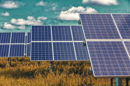 photovoltaic panels under the sun