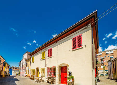 the streets of the old hamlet of fishermen in Riminiの写真素材