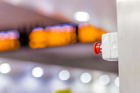 emergency red button for the immediate stop of a machineの写真素材