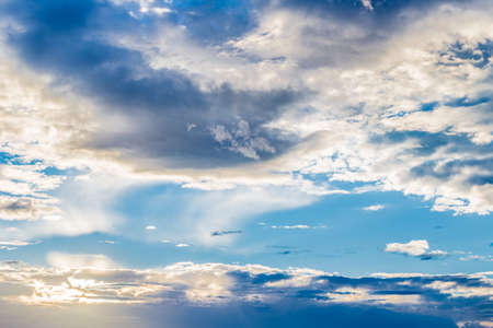 Blue cloudy sky at sunset