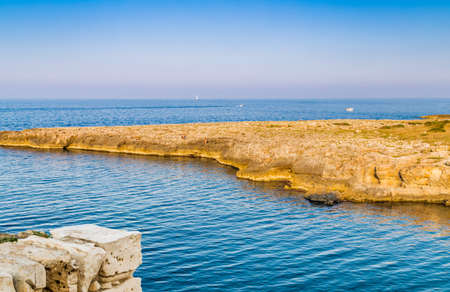 the polignano coast in Puglia in Italyの写真素材