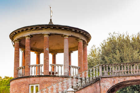 eighteenth century gazebo with brick columnsの写真素材
