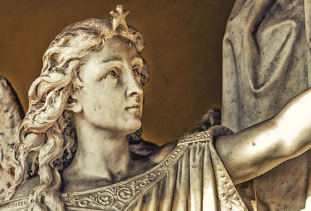 Old angel statue in marble