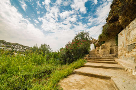 Inland rocky coast of Puglia in Italyの写真素材