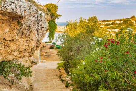 Inland rocky coast of Puglia in Italyの写真素材