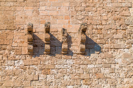 details of ancient wall in old Italian town