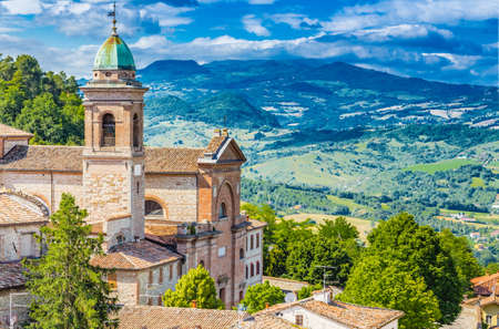panorama of medieval village in the countryside of Romagna in Italyの写真素材
