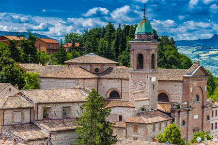 panorama of medieval village in the countryside of Romagna in Italyの写真素材