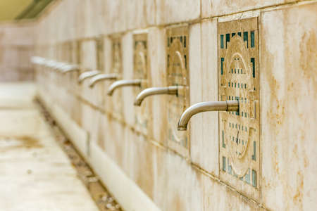 fountain taps without waterの写真素材