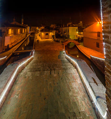 night view of lagoon city during winterの写真素材