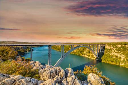 green vegetation of the National Park KRKA in Croatiaの写真素材