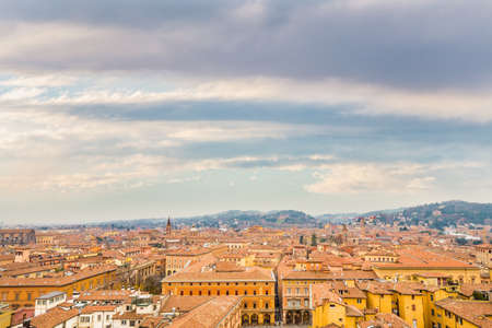 Aerial cityscape view of Bologna  in Italyの写真素材