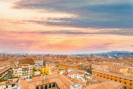 Aerial cityscape view of Bologna  in Italyの写真素材