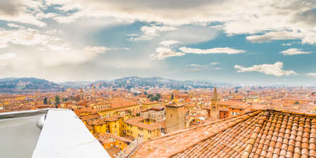 Aerial cityscape view of Bologna  in Italyの写真素材