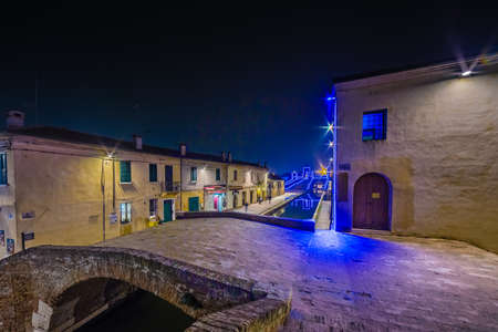 night view of lagoon city during winterの写真素材